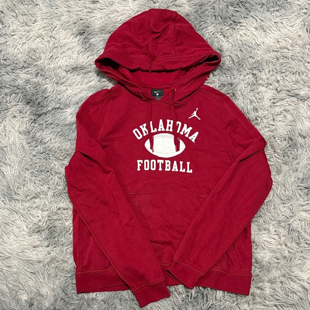 Oklahoma Sooners Hoodie Youth Medium Red Jordan Football Jumpman Logo Pullover